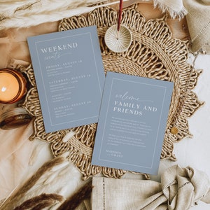 Wedding Weekend Events Timeline Template, Minimalist Wedding Order of Events, Wedding Welcome Bag Note Editable, Modern Welcome Letter, B2 image 2