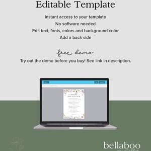 May include: Editable template for a "Would You Rather" game with a floral design. The template is shown on a laptop screen with a preview of the game card. The text "Would You Rather" is visible on the game card.