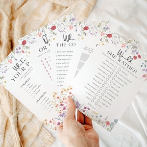 Plantilla de juegos de despedida de soltera, paquete de juegos de despedida de soltera de flores silvestres, paquete de juegos de novia boho Juegos de despedida de soltera juegos de novia florales, S2