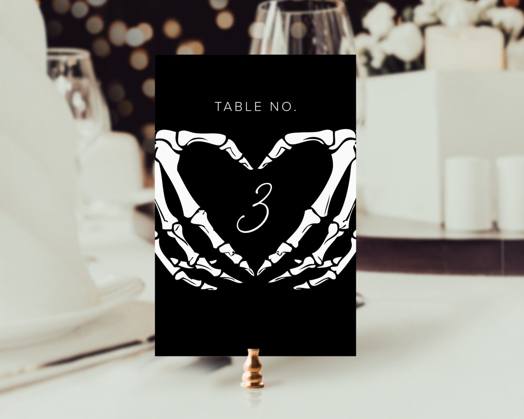 Halloween Gothic Wedding Table Numbers Template, Dark Moody Table ...