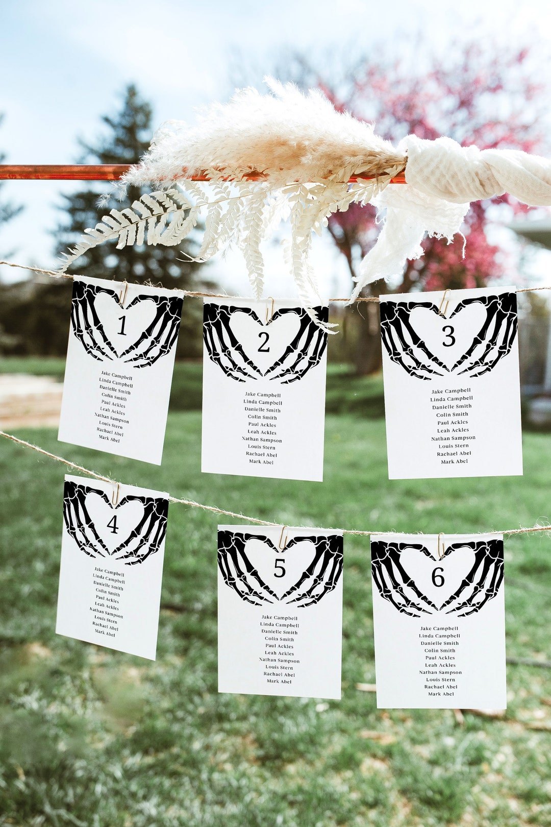 Halloween Wedding Seating Chart Cards, Gothic Wedding, Seating Chart ...