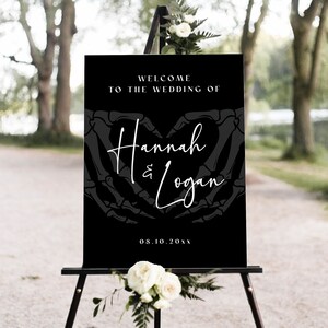 Gothic Wedding Welcome Sign Template, Halloween Wedding Welcome Sign, Spooky Wedding Welcome Sign, Dark and Moody Wedding Welcome Sign, H6 image 2