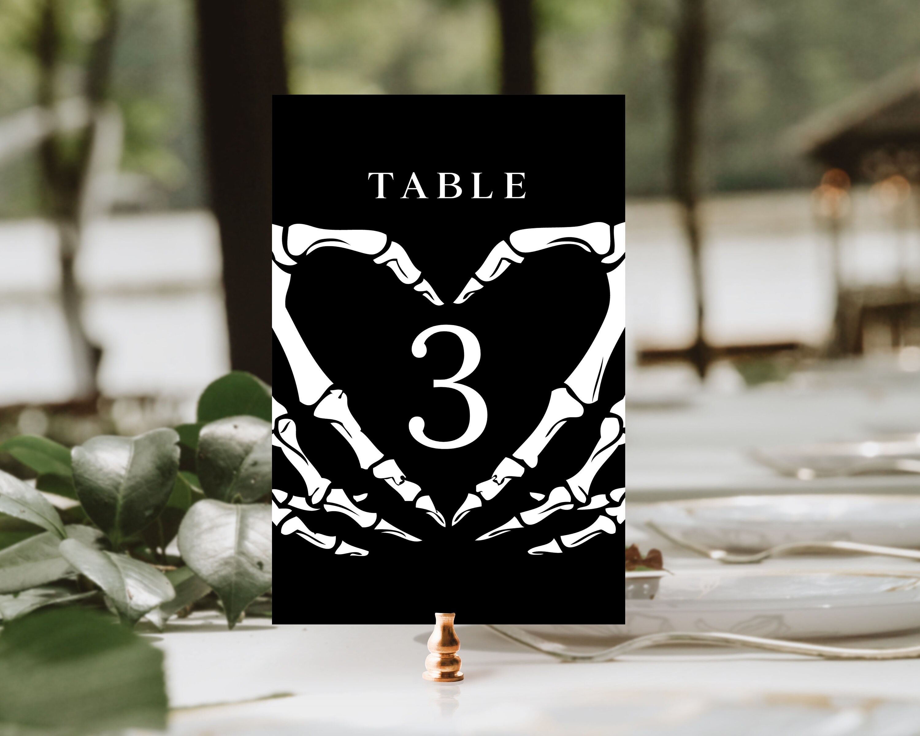 Gothic Wedding Table Numbers Template, Halloween Table Numbers