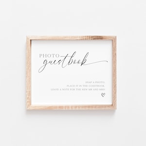 Photo Guest Book Sign, Polaroid Wedding Sign, Photo GuestBook Sign Template, Snap It Shake it, Printable Minimalist Guestbook Sign, M2