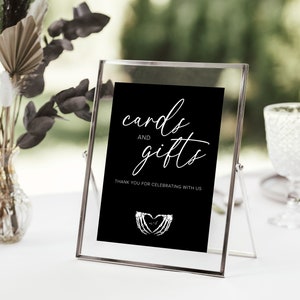 Halloween Gothic Karten und Geschenke Zeichen Vorlage, Dark Moody Hochzeit, modernes Hochzeitsempfang Zeichen, druckbar, bearbeitbar, Sofort Download, B1