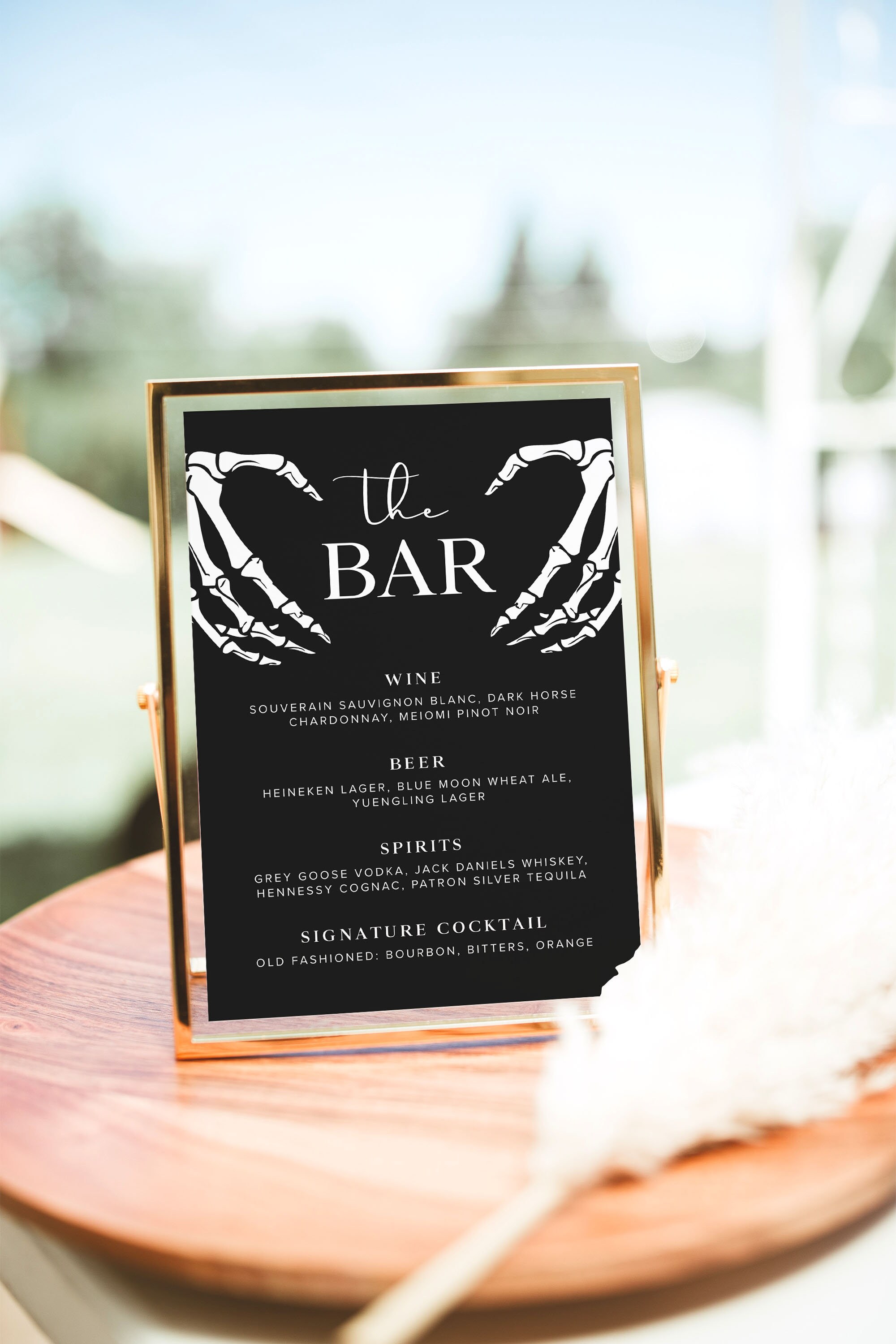 Gothic Wedding Bar Menu Template, Halloween Drink Menu, Gothic