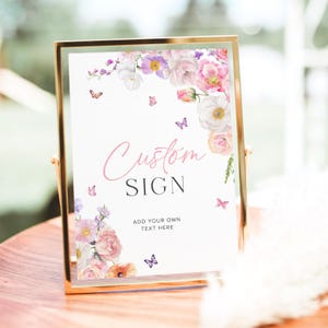 Wildflower Custom Sign Template, Baby Shower Sign Baby In Bloom Baby Shower Sign, Floral Baby Shower Sign, Wildflower Baby Shower Sign, 11B
