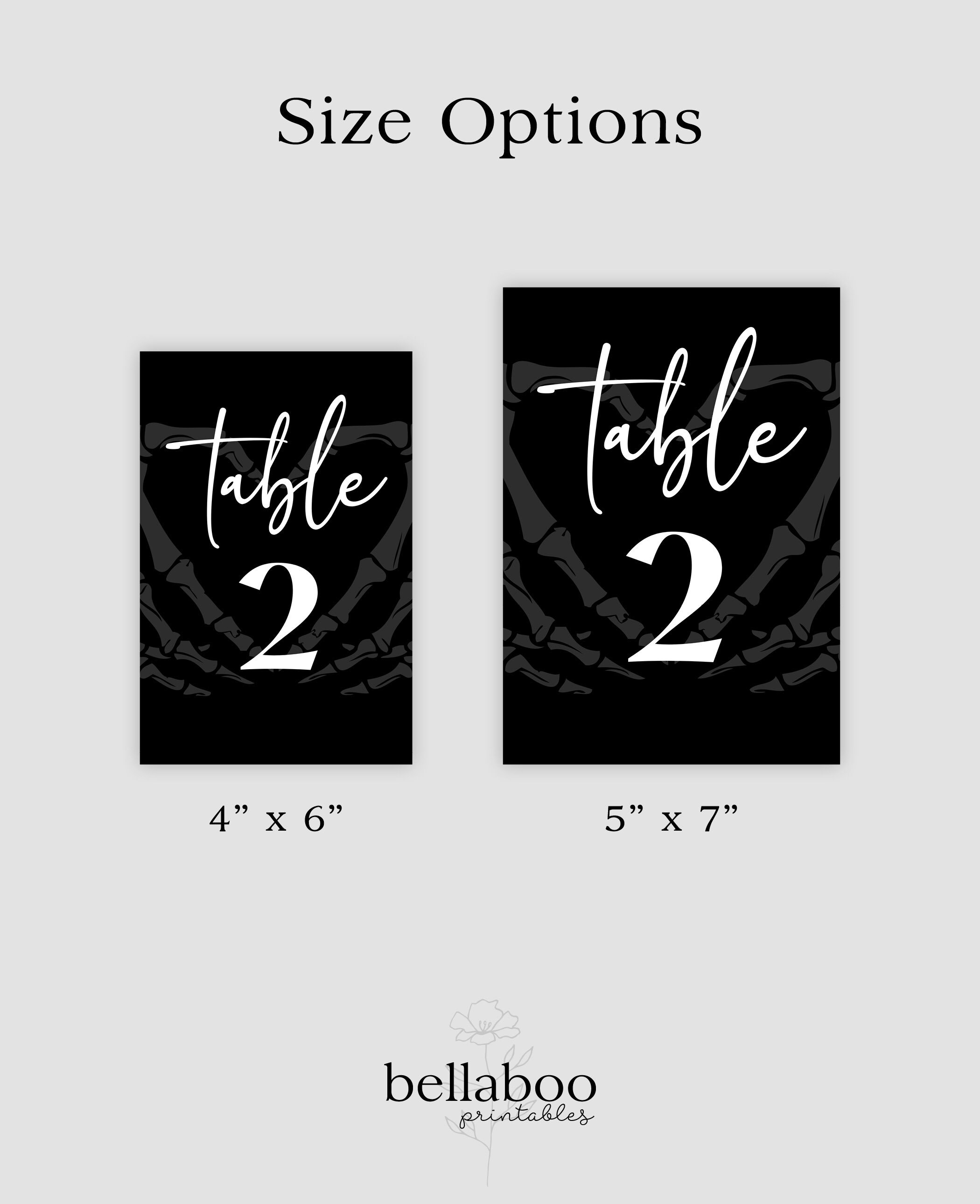 Gothic Wedding Table Numbers Template Halloween Table - Etsy