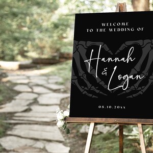 Gothic Wedding Welcome Sign Template, Halloween Wedding Welcome Sign, Spooky Wedding Welcome Sign, Dark and Moody Wedding Welcome Sign, H6 image 4