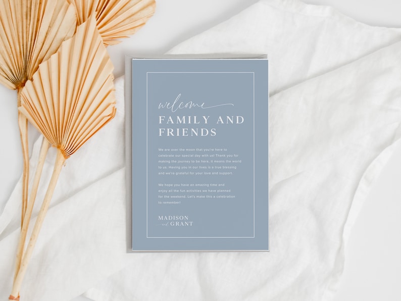 Wedding Weekend Events Timeline Template, Minimalist Wedding Order of Events, Wedding Welcome Bag Note Editable, Modern Welcome Letter, B2 image 10