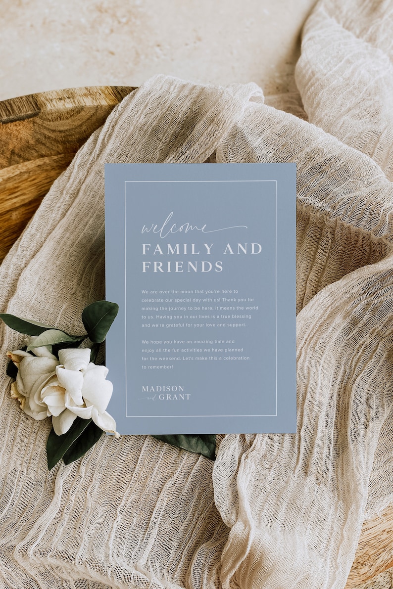 Wedding Weekend Events Timeline Template, Minimalist Wedding Order of Events, Wedding Welcome Bag Note Editable, Modern Welcome Letter, B2 image 5
