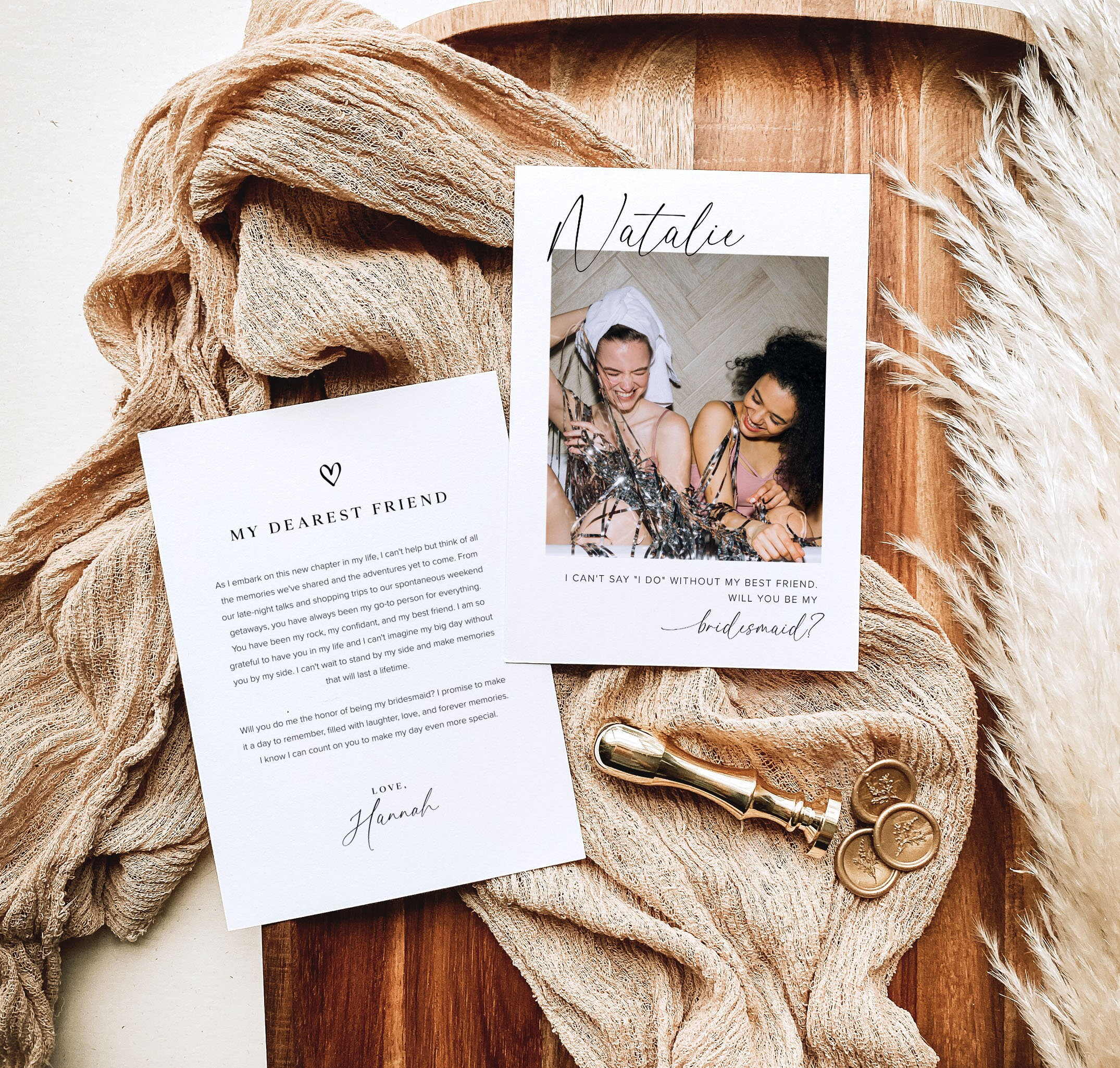 Will You Be My Bridesmaid Template, Photo Bridesmaid Proposal Card