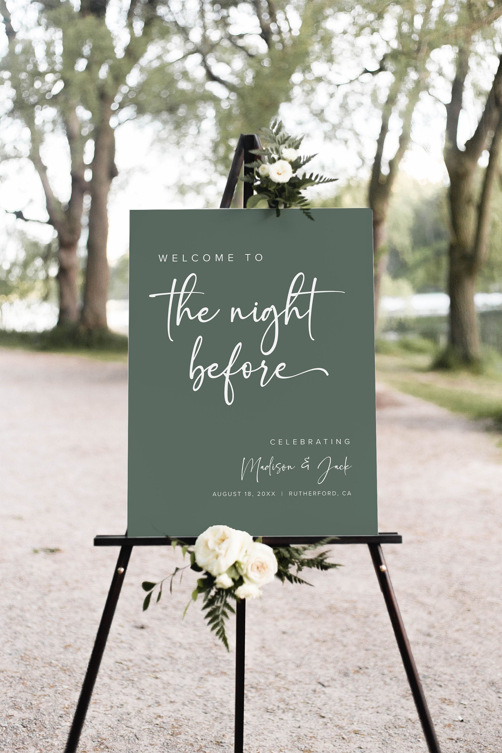 The Night Before Sign Template, Rehearsal Dinner Sign, Sage Green ...