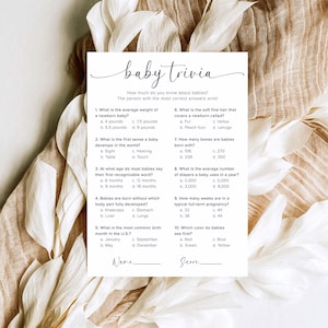Babyshower-quizspel, babyshower-spel, babyshower-quiz, babyquizspel, utskrivbart babyspel, digital nedladdning, M15 bild 2