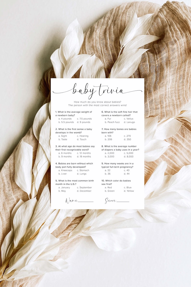 Babyshower-quizspel, babyshower-spel, babyshower-quiz, babyquizspel, utskrivbart babyspel, digital nedladdning, M15 bild 2
