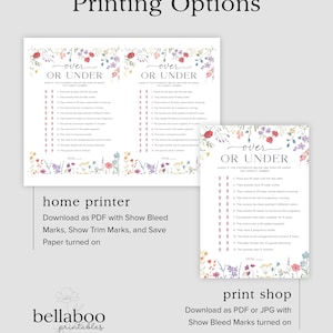 Over or Under Baby Shower Game Template, Over or Under Game, Boho Baby ...