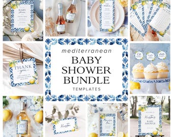 Sjabloon mediterrane citroen babyshower babyshower, Amalfi babyshower Italiaanse babyshower bundel Citrus babyshower spelletjes afdrukbare, B6