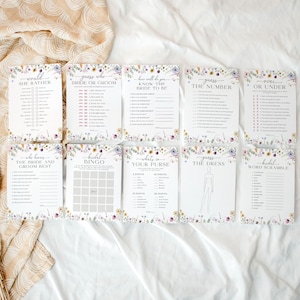 Wildflower Bridal Shower Games Template, Bridal Shower Games Bundle, Boho Bridal Games Pack Bridal Shower Games Floral Bridal Games, S4 image 2