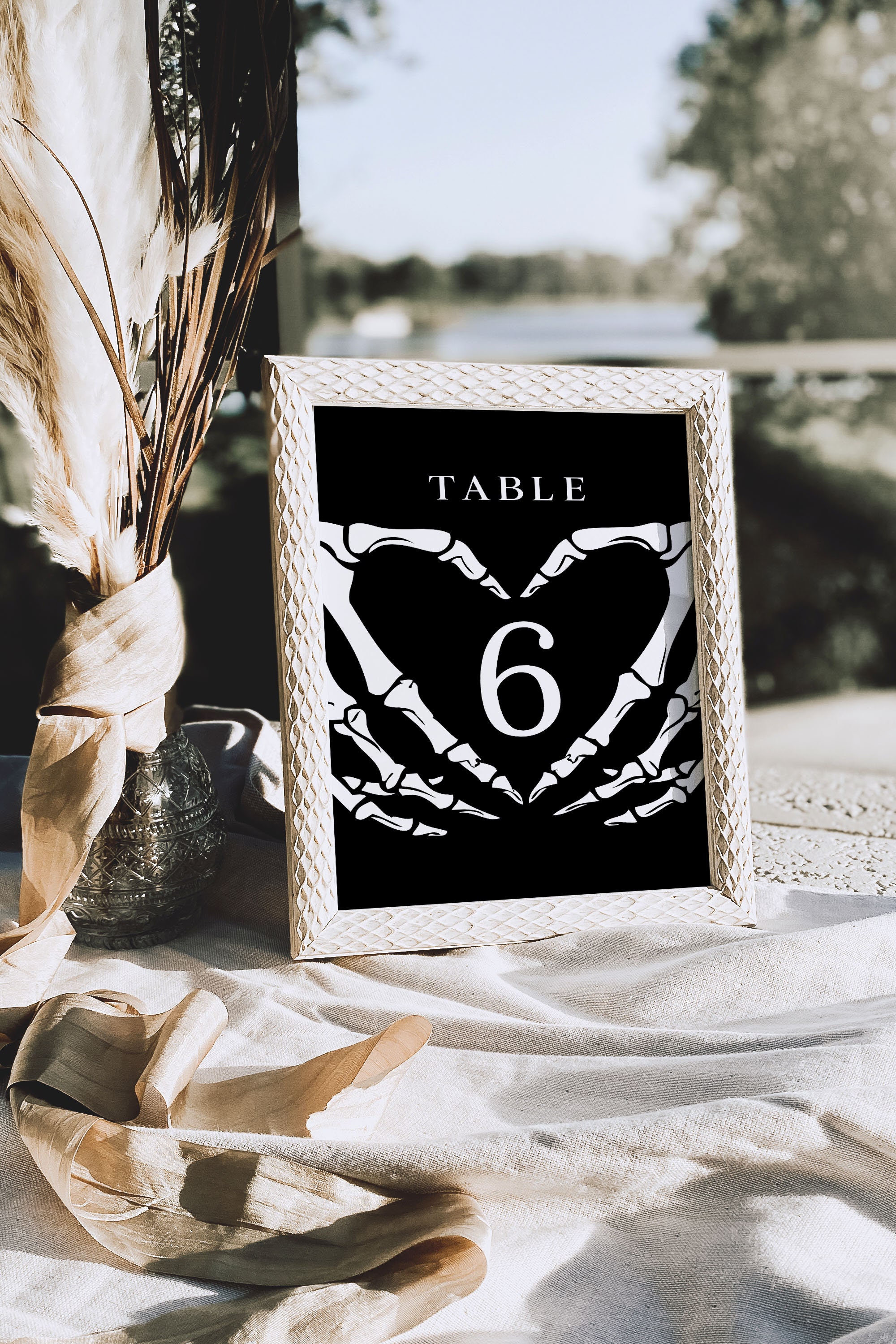 Gothic Wedding Table Numbers Template, Halloween Table Numbers
