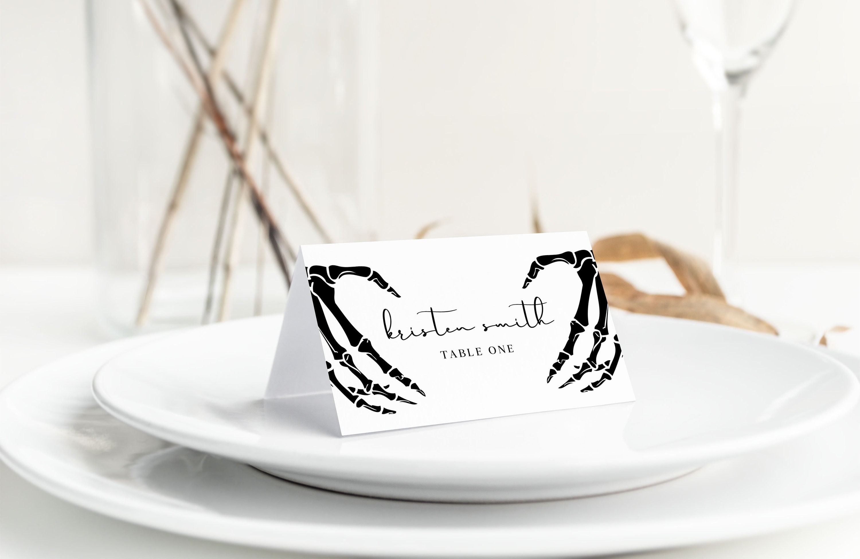 Gothic Wedding Place Cards Template, Spooky Wedding, Halloween Table ...