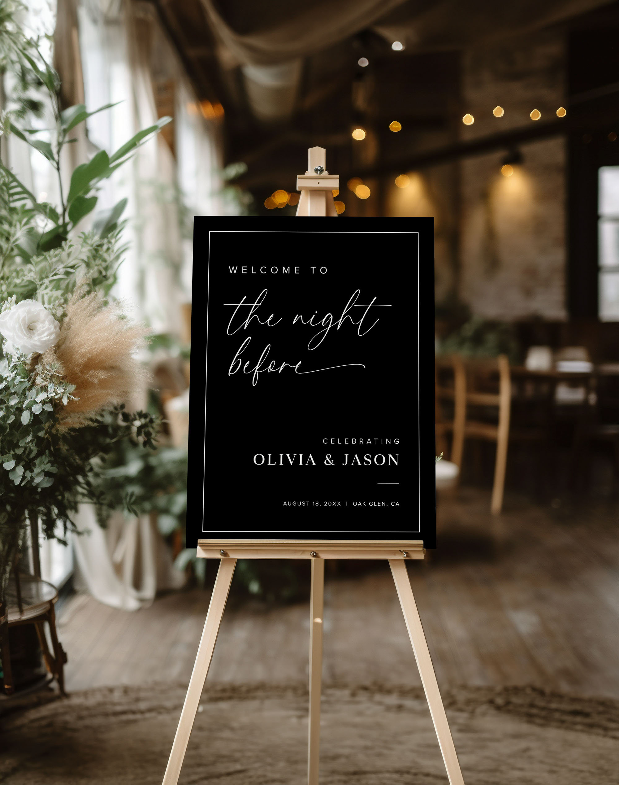 The Night Before Welcome Sign Template, Wedding Rehearsal Welcome Sign ...