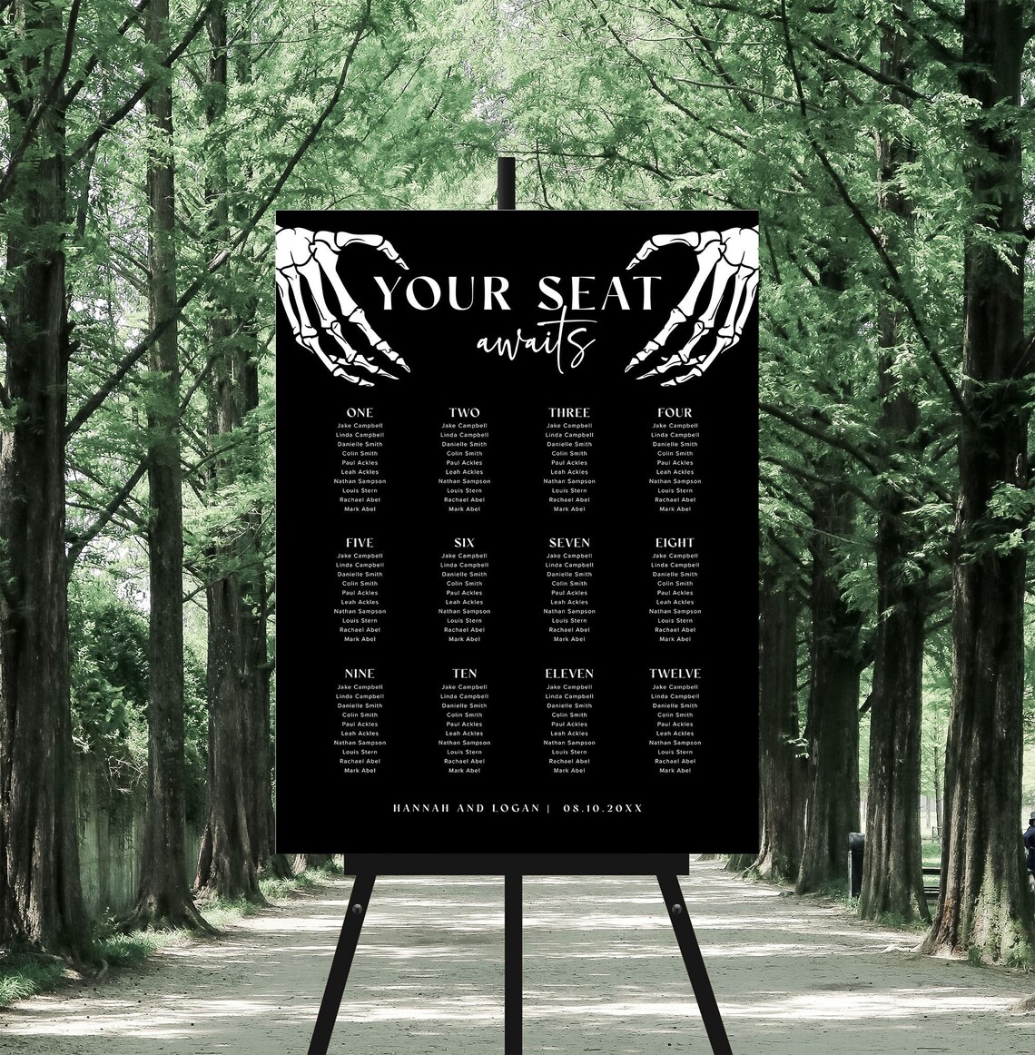 Gothic Wedding Seating Chart Template Halloween Wedding - Etsy
