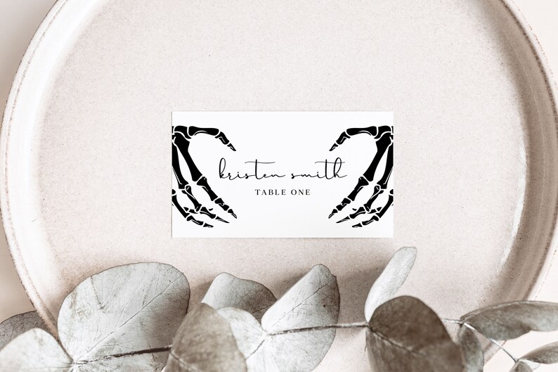Gothic Wedding Place Cards Template, Spooky Wedding, Halloween Table ...