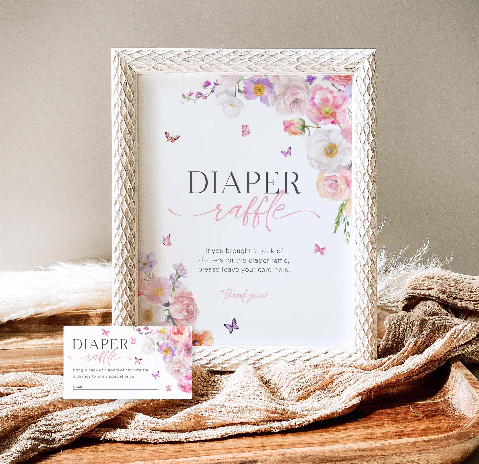Pink Diaper Raffle Sign Pink Printable Diaper Raffle Sign