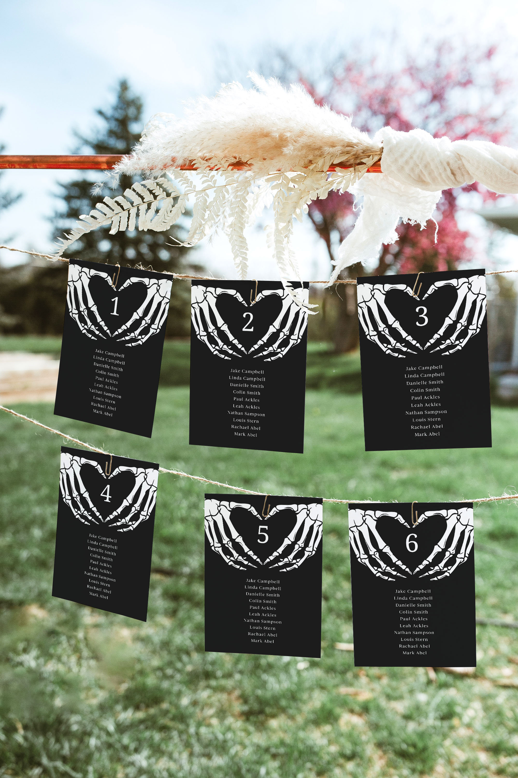 Halloween Wedding Seating Chart Cards Gothic Wedding Seating - Etsy