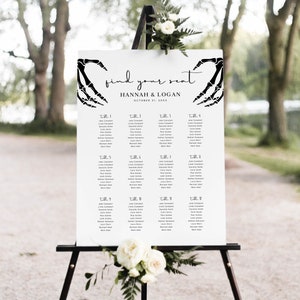 Halloween Wedding Seating Chart Template, Gothic Wedding Seating Chart, Dark Moody Wedding, Gothic Seating Chart, Gothic Wedding Decor, H4