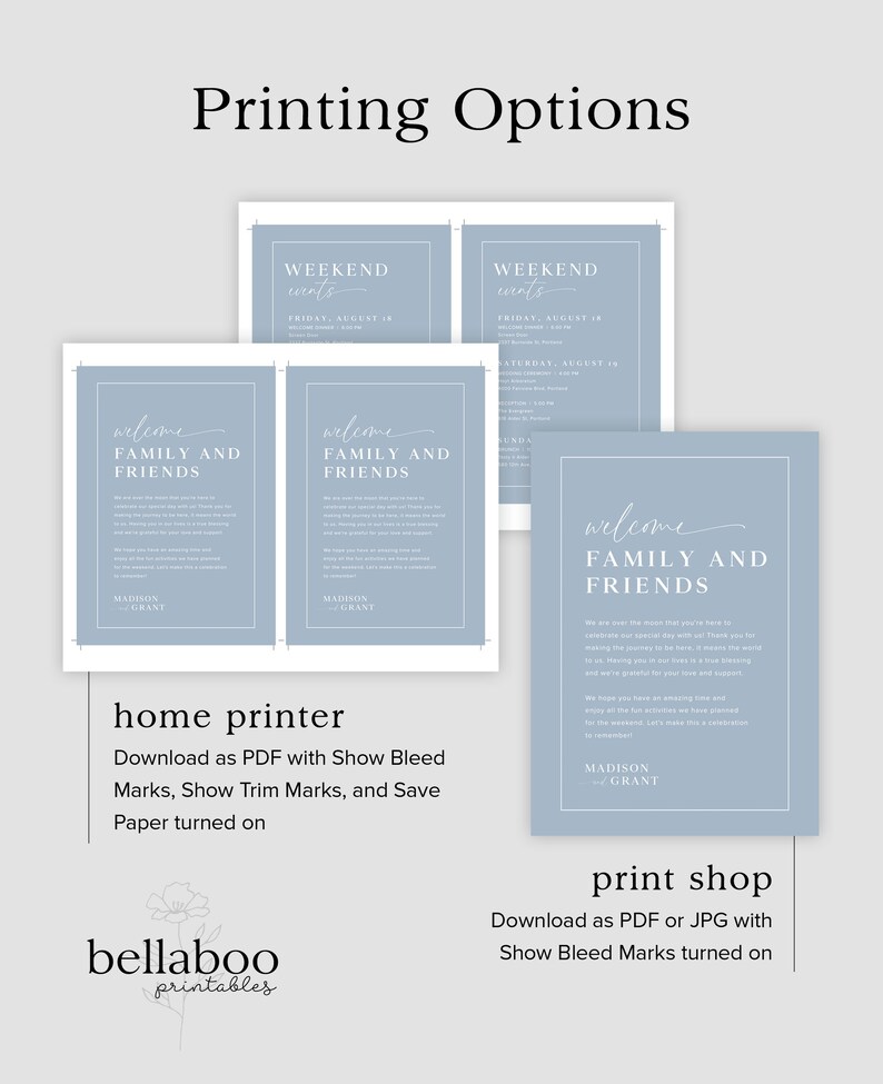Wedding Weekend Events Timeline Template, Minimalist Wedding Order of Events, Wedding Welcome Bag Note Editable, Modern Welcome Letter, B2 image 6