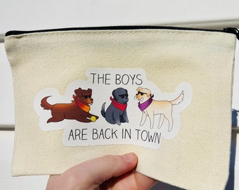 Cute Dog Pencil Case | The Boys Are Back In Town Mini Canvas Bag