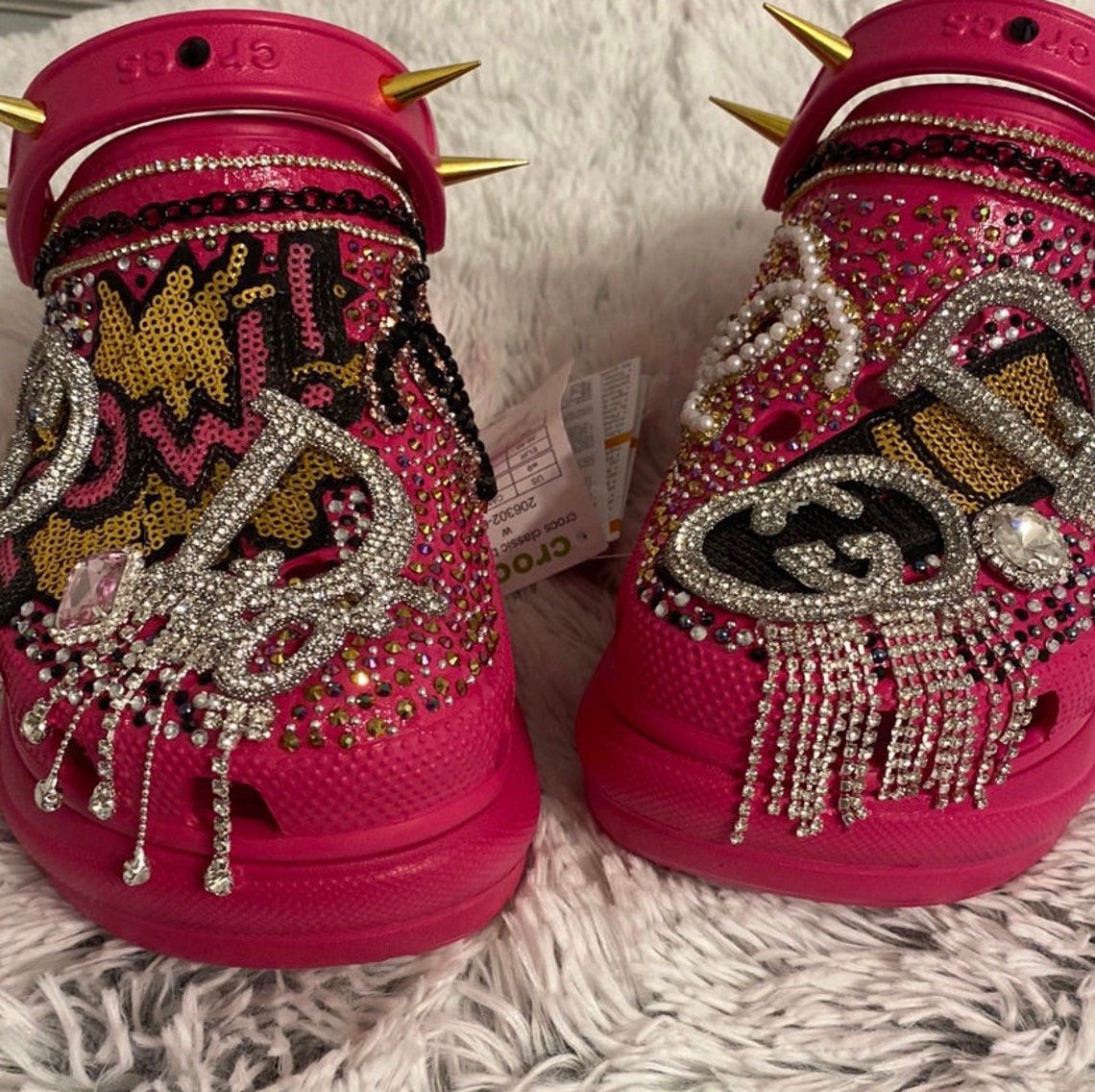 platform cheetah crocs