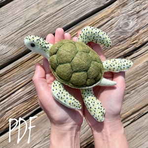 Felt Turtle Sewing Pattern: Two Sizes, Nautical Ornament (PDF Pattern)