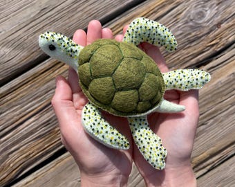 Felt Sea Turtle Sewing Pattern PDF (2 Sizes) Ocean Animal Plush Ornament