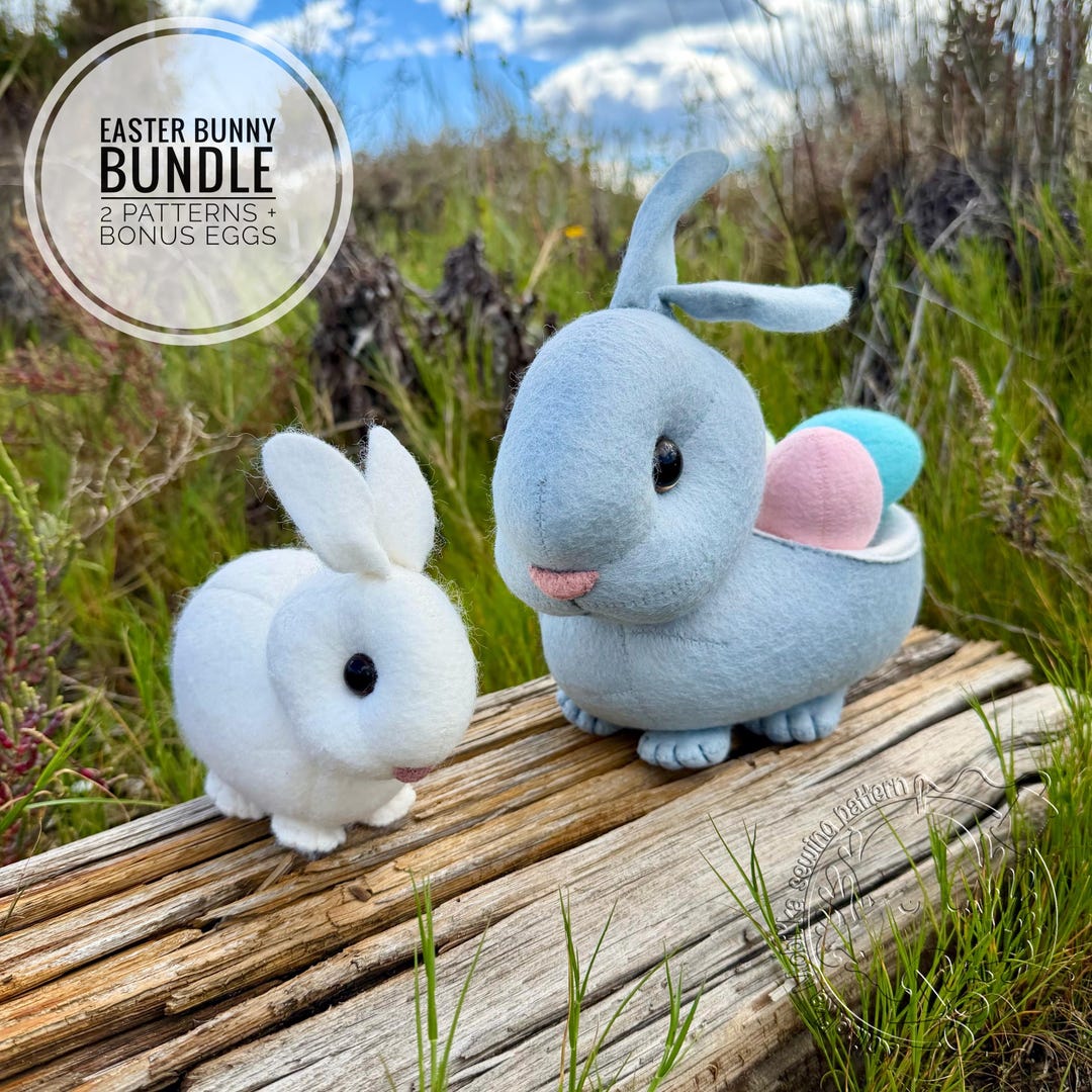 Easter Bunny Sewing Pattern PDF | Basket, Mini Bunny & Eggs Set - Etsy ...
