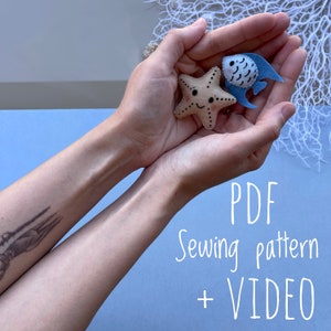 Felt Fish & Starfish Sewing Pattern: Ocean Ornament DIY (PDF Pattern)