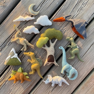 Dinosaur Baby Mobile Sewing Patterns PDF Bundle, 14 Felt Toy Patterns