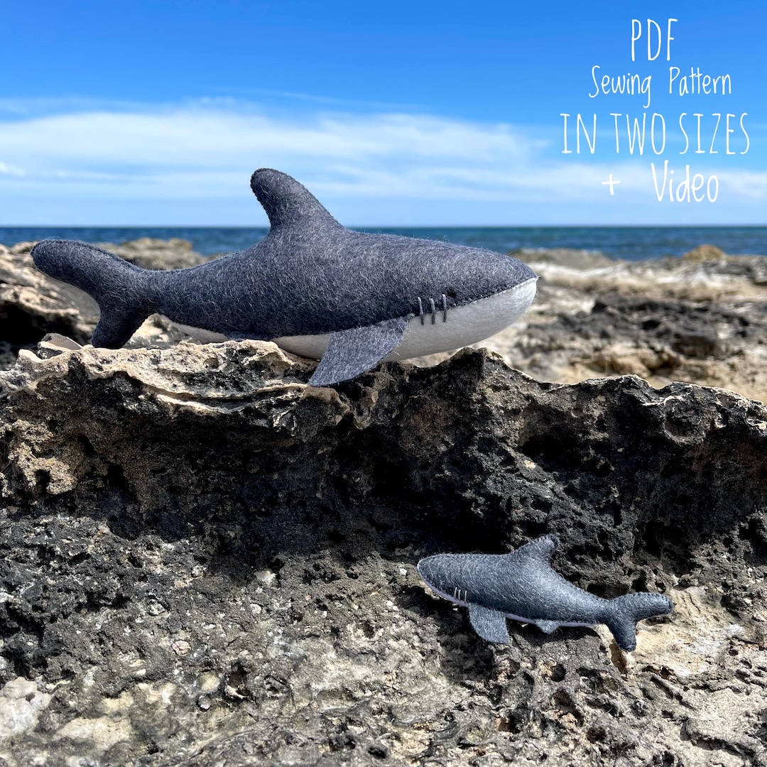 Shark Sewing Pattern PDF. Felt Shark Pattern in Two Sizes. Ocean ...