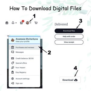 How to download PDF pattern Etsy, digital download instructions sewing pattern