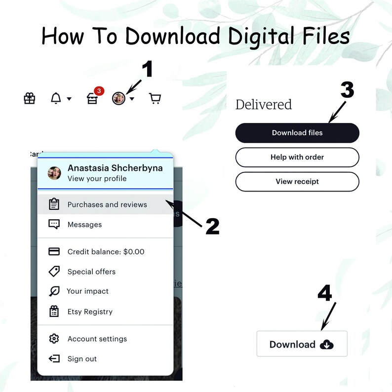 How to download PDF pattern Etsy, digital download instructions sewing pattern