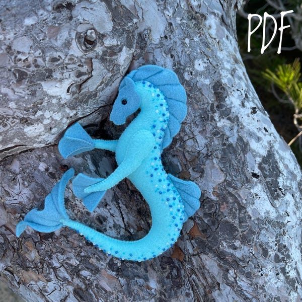 Hippocampus Felt Sewing Pattern – Seahorse Plush DIY PDF