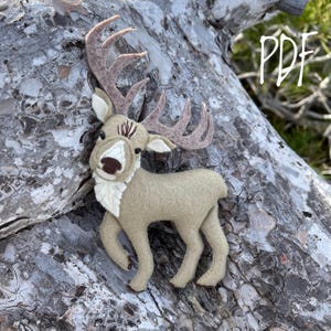 Felt Reindeer Sewing Pattern: Arctic Deer Ornament (PDF Pattern)