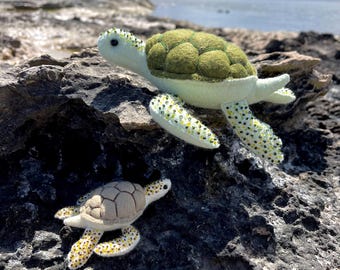 Felt Turtle Sewing Pattern: Ocean Creature Ornament DIY (PDF)