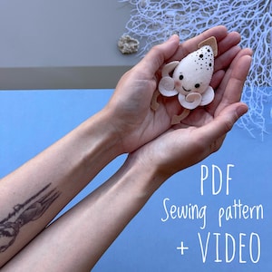 Little Squid PDF Sewing Pattern. Felt Squid Easy Pattern. Ocean Creatures Ornament Pattern DIY. Sea Animals Pattern. Nautical nursery decor.