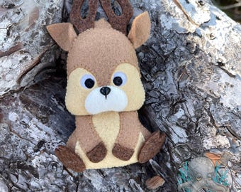 Deer Felt Sewing Pattern PDF, Woodland Deer Plush, Baby Mobile Felt Animal Tutorial