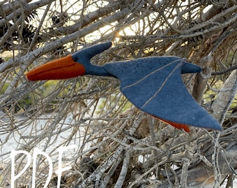 Felt Pterodactyl Dinosaur Sewing Pattern: DIY Stuffed Animal (PDF Pattern)