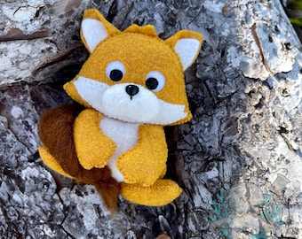 Fox Felt Sewing Pattern PDF, Woodland Fox Plush, Baby Mobile Felt Animal Tutorial