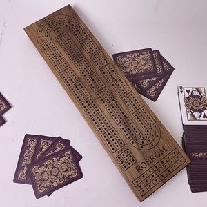 Premium Cribbage Board | Includes 6 Pegs | Personalization Available | Made in USA