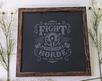 Fight For The Horde World of Warcraft Wall Art Etched in Glass